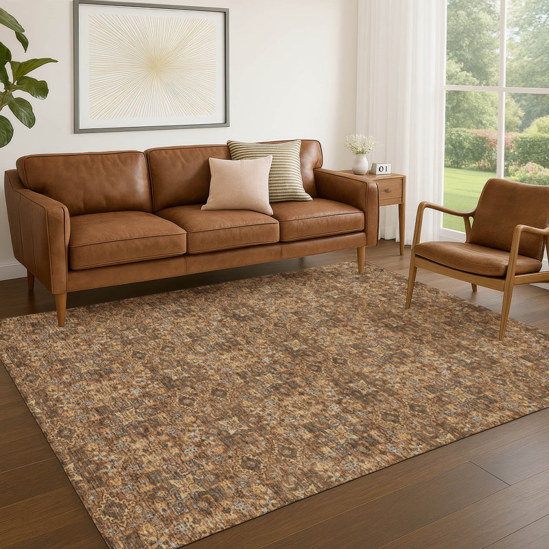 Machine Washable Indoor/Outdoor Chantille ACN2783 Global Rug, 8' x 10', Paprika