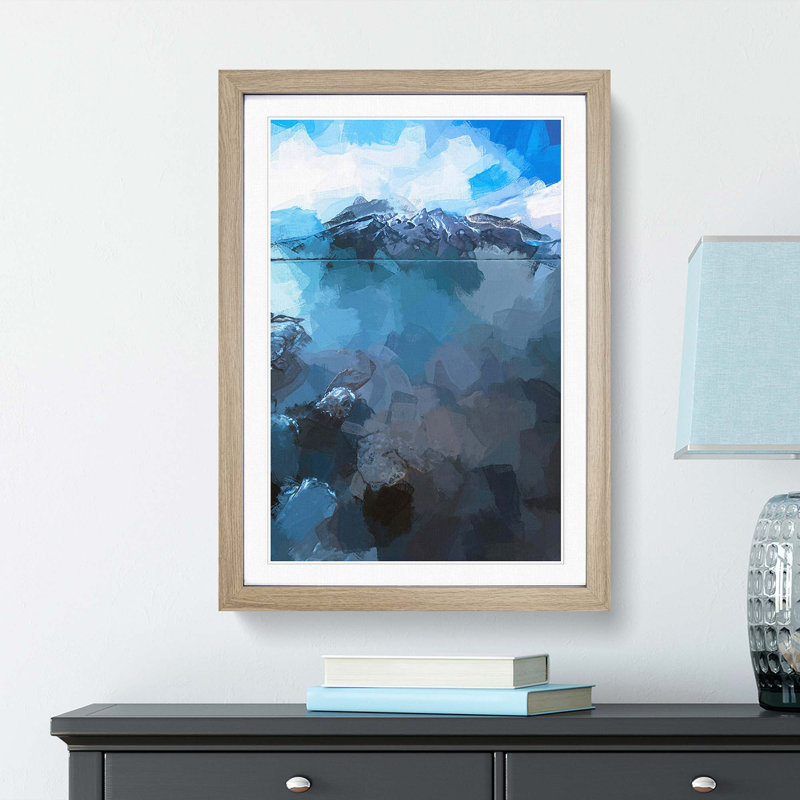 Lake Minnewaska in Canada in Abstract - Picture Frame Graphic Art Print, 65cm H x 48cm W x 2cm D, Oak Framed