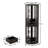 LED Corner Glass Display Cabinet With Remote, Black Finish, Gold Handles