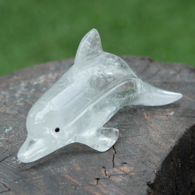 Figurine de dauphin en cristal artisanal Langlais