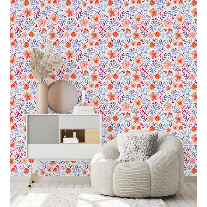 Panneau de papier peint auto-adhésif L 10,4 pi x l 25 po Brightly Floral