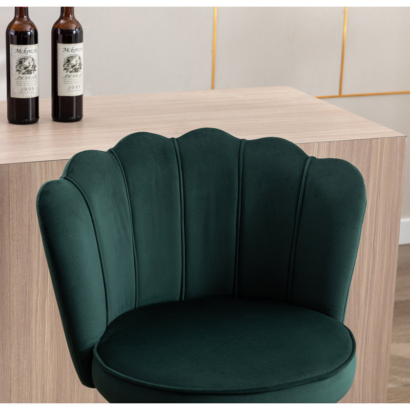 Ludka Swivel Adjustable Height Stool, Dark Green