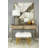 Metal Gold Stool with Faux Fur