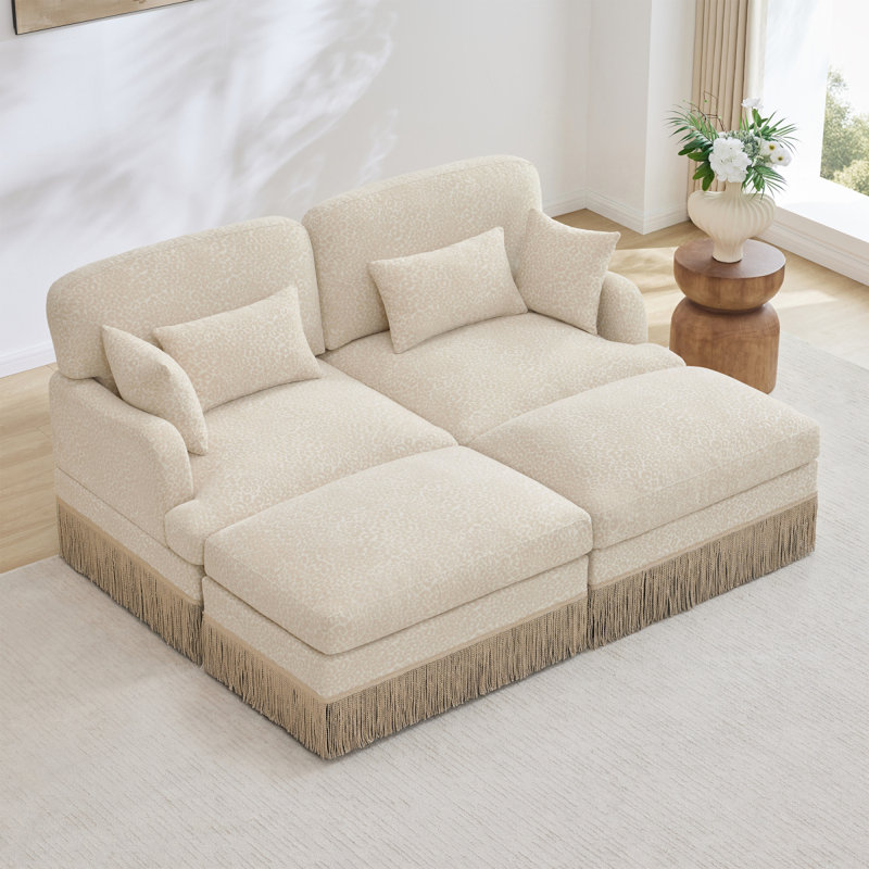 Canapé Comfy Chenille Leopard, Beige