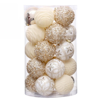 25 PCS 2.36 Inch Christmas Ornaments Set, 4 Color Shatterproof Plastic Ball Decorations for Xmas Tree