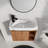 24" Floating Vanity with Geometric Ceramic Sink