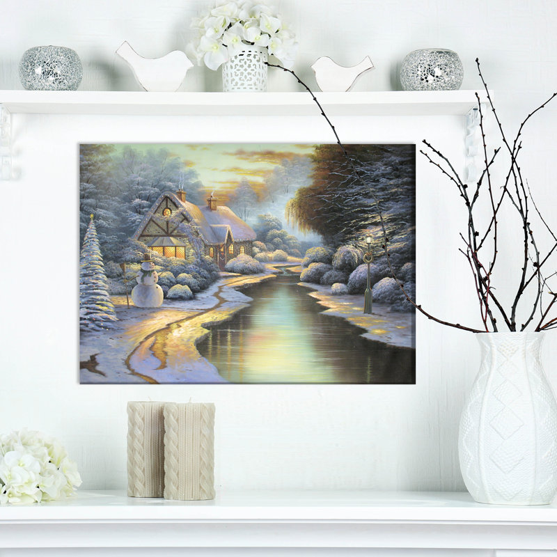 «Evening Glow in Christmas Eve», reproduction sur toile tendue, H 20 po x l 20 po x P 1 po