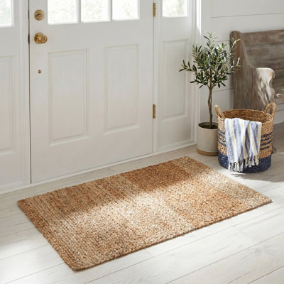 Tapis doré en jute / sisal tissé à la main Calidia