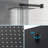 Matte Black 12 Inch Wall Mounted Square Dual Shower Head With - Balanced Valve, Rainfall 360 Rotation, Easy To Clean And Adaptable System In Black, Scald, Adjustment, Handheld For Different Uses-126726189