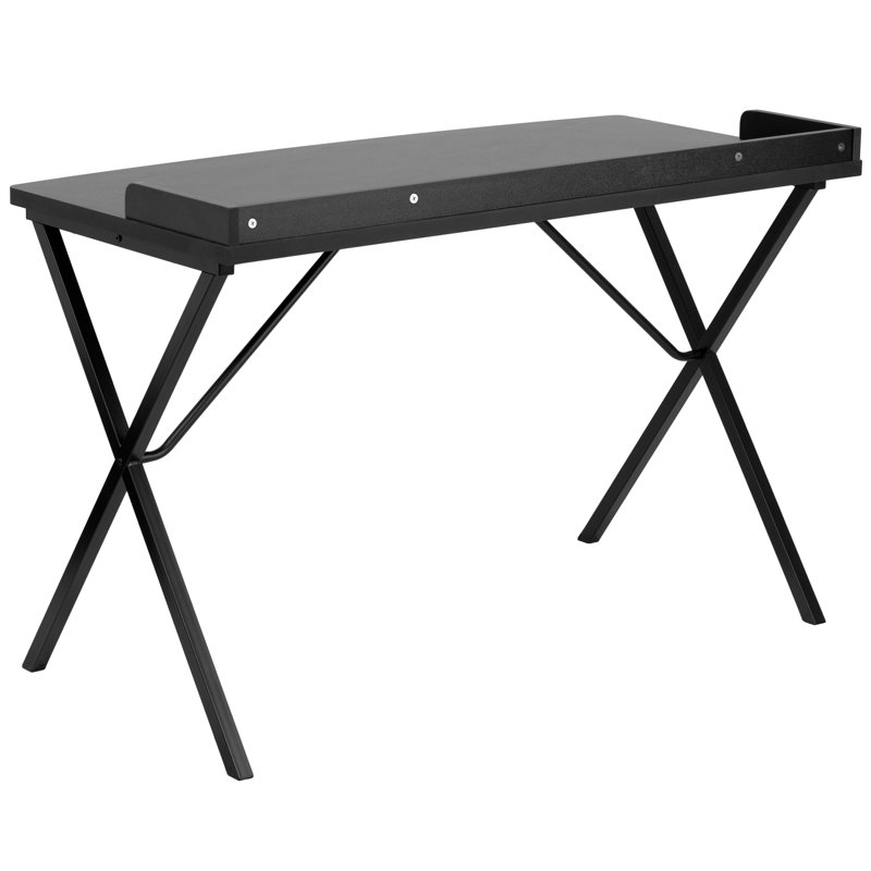 Contemporary Style Rectangular Computer Desk, Black