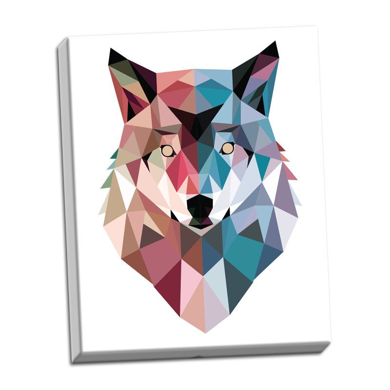 « geo loup », impression, Toile tendue, H 20 po x l 16 po x P 0,75 po