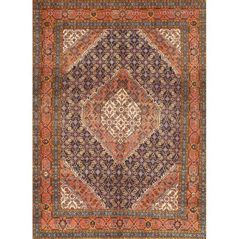 Tapis traditionnel brun / noir, Rectangle 8 pi x 10 pi