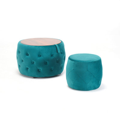 Calista Modern Contemporary Velvet Nesting Ottomans