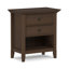 Table de chevet transitionnelle en bois massif l 24 po avec 2 tiroirs et tablette de rangement ouverte Amherst-618343169