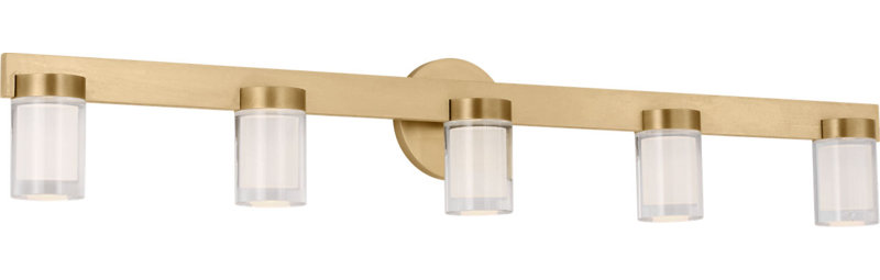 Esfera Small Bath, 5.9" H x 36" W x 3.4" D, Hand Rubbed Antique Brass