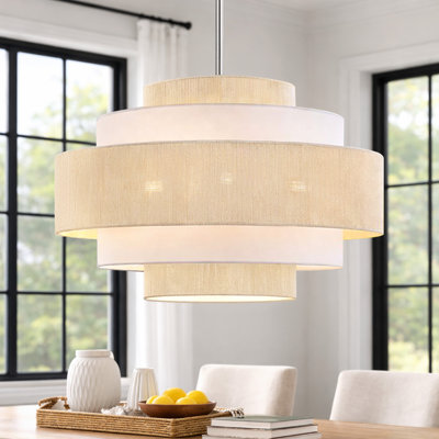 23.6" 6-Light Modern Tiered Drum Chandelier