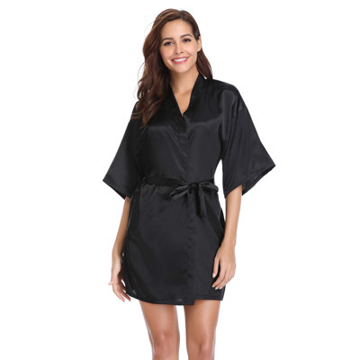 Renta Satin Above Knee Bathrobe