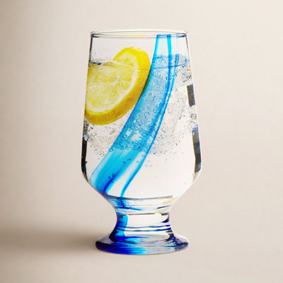 Blue Ribbon Libbey Goblet Beverage Glasses