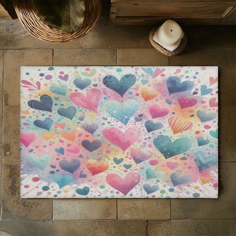 Tapis tressé Love Splash Bursts, Rectangulaire 3 pi x 5 pi
