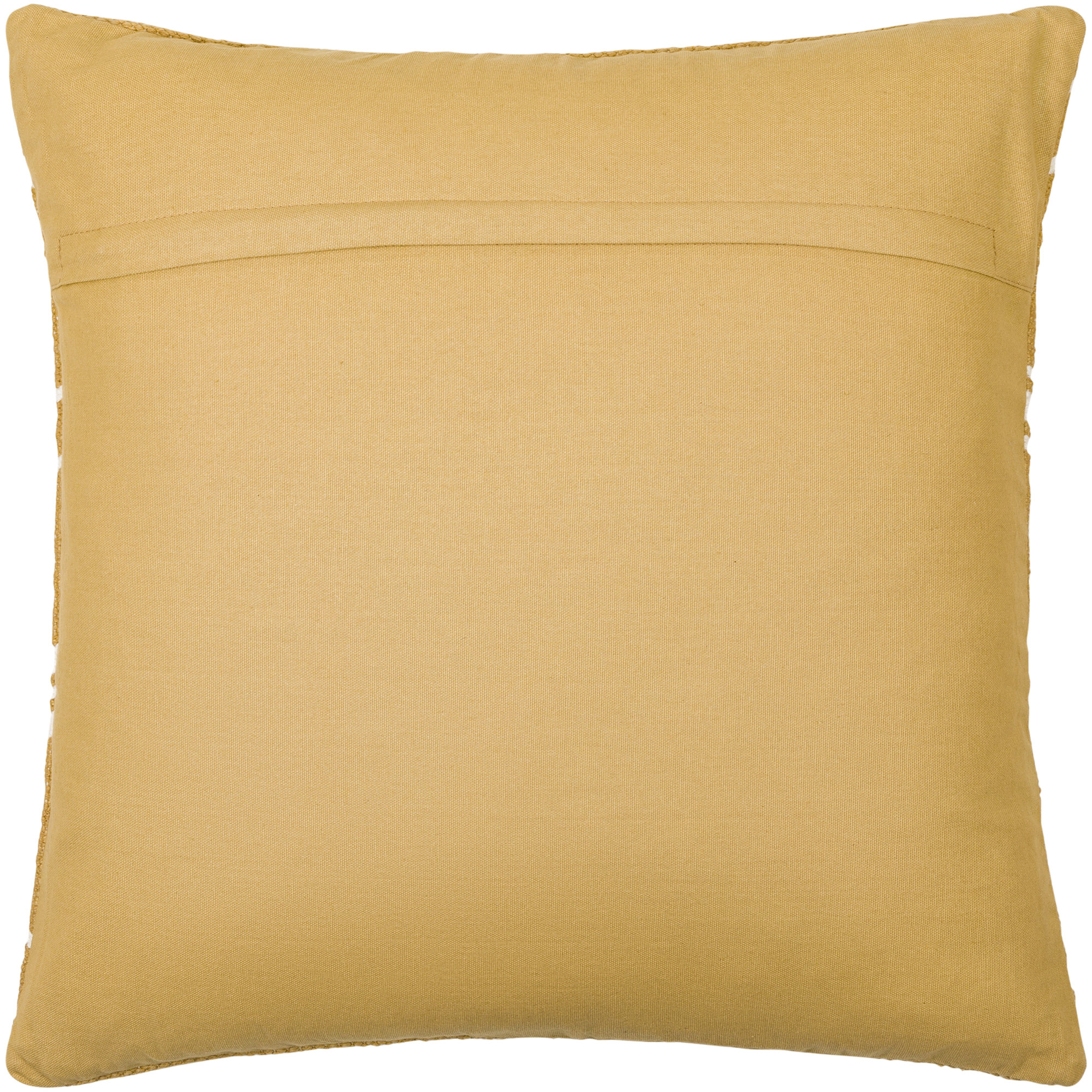 Chanterelle Embroidered Cotton Throw Pillow, Yellow/White, Down, 22" x 22"