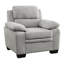 Chaise en tissu texturé gris, base en bois massif, revêtement de maison moderne, mobilier de salon