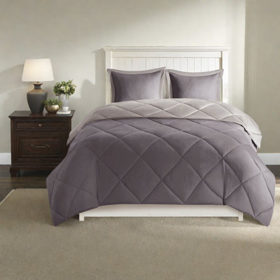 Cozy King Bedding Sets, Polyester Reversible Diamond Quilt For Modern Home