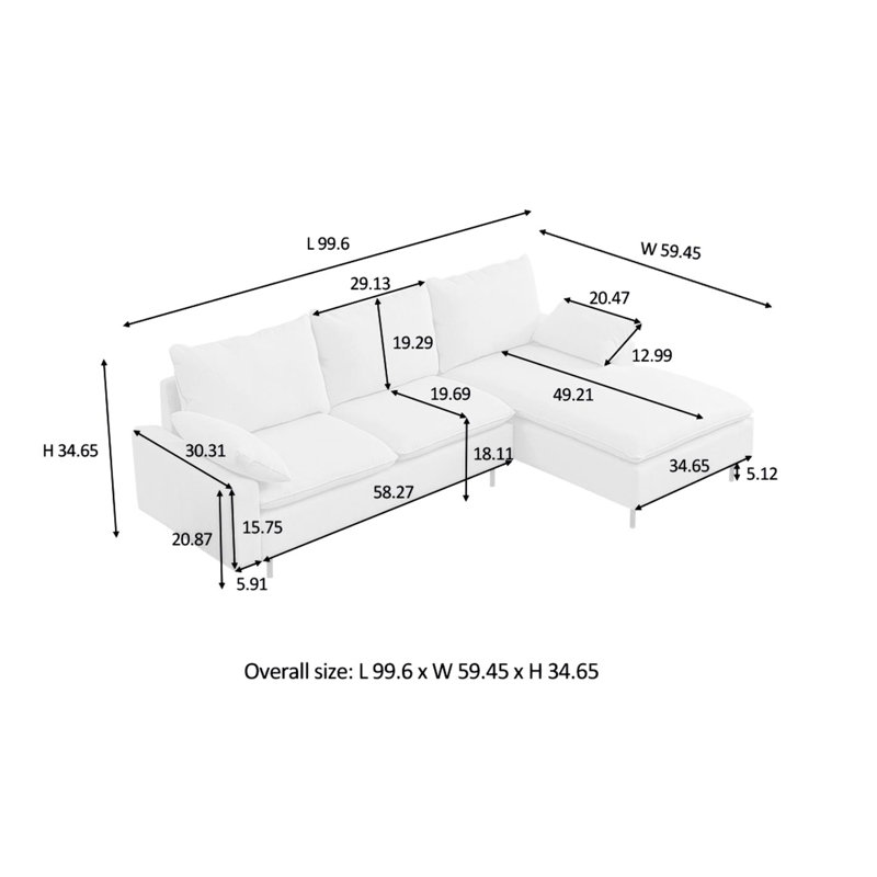 Delphia 2 - Piece Upholstered Sectional, Left Hand Facing