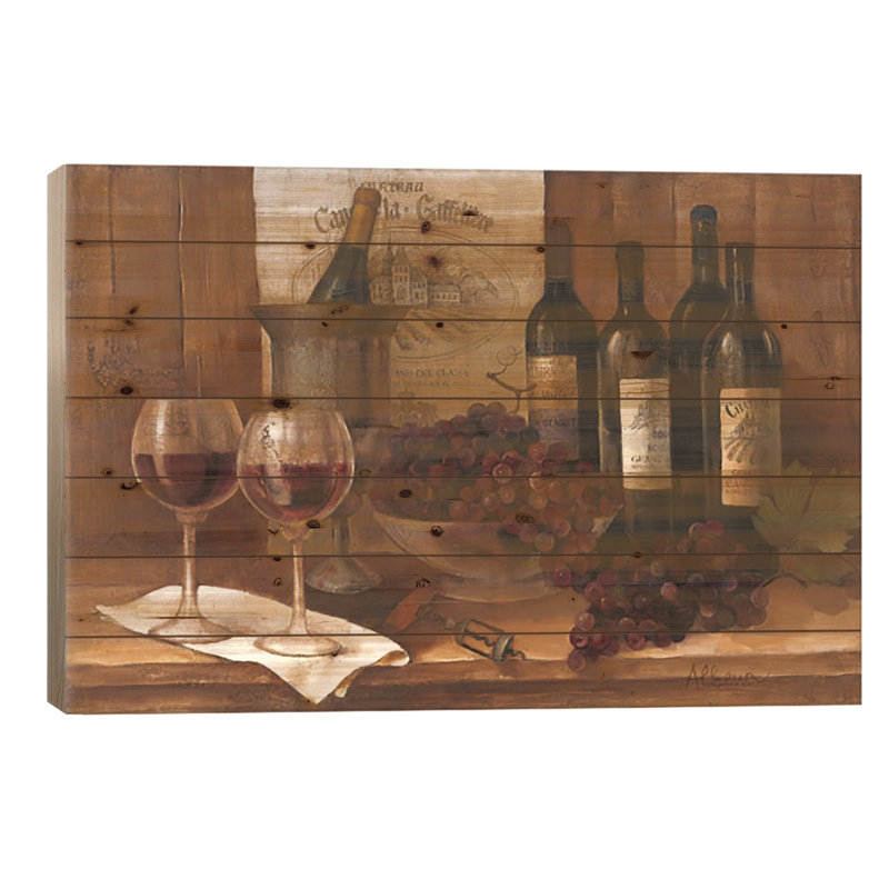 «Vintage Wine» par Albena Hristova - impression sans cadre sur bois, H 18 po x l 26 po x P 1,5 po
