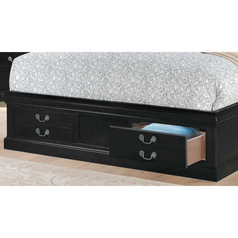 Peres Storage Platform Bed, Silver, Queen