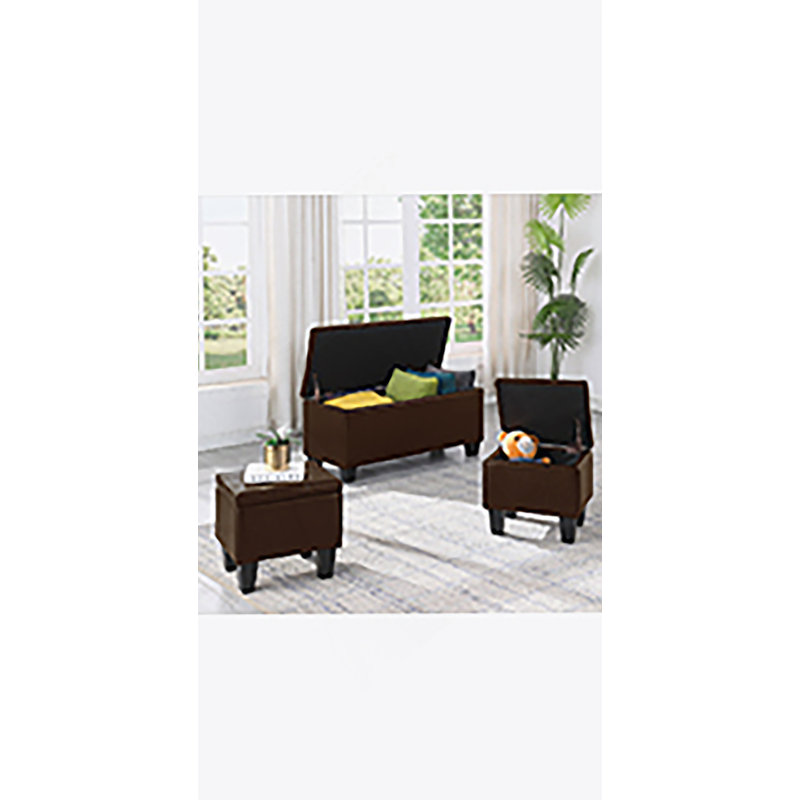 Grand ensemble de repose-pieds avec rangement, repose-pieds combiné 3 en 1, repose-pieds en lin capitonné pour le salon, le vestibule, le couloir et le soutien de la chambre à coucher 250 lb