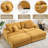 89" Modern 3 Seat Sofa Upholstered Corduroy Couch With Throw Pillows And Ottoman Suitable For Living Room, Bedroom, Office-1778828650