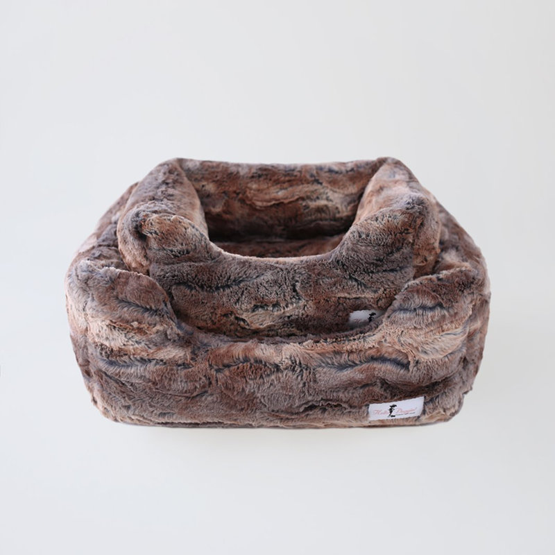 Deluxe Animal Print Polyester Pet Bed, Small (10" W x 7" D x 5" H)