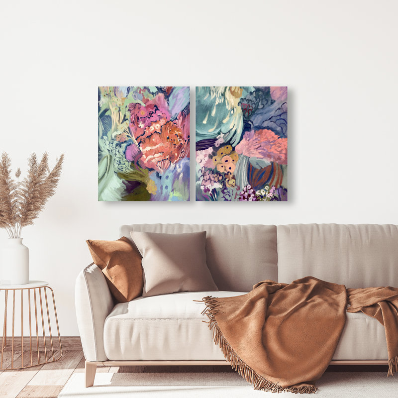 Abstract Botanicals Set Set by Oliver Gal, 72"H x 60"W, Gallery Wrapped
