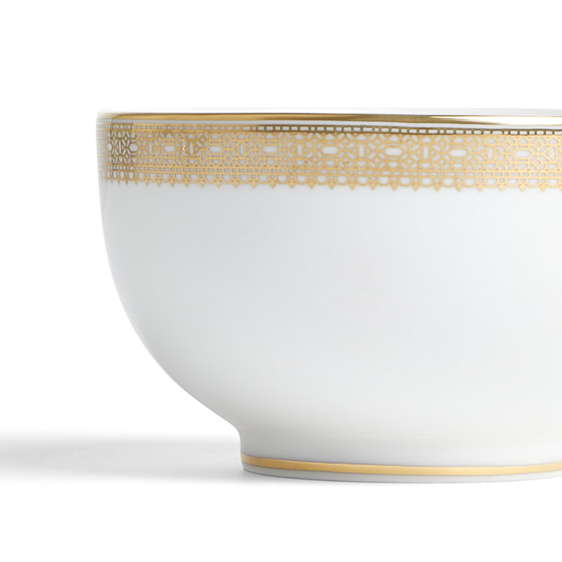 Vera Wang Lace Gold Rice Bowl, Gold/White