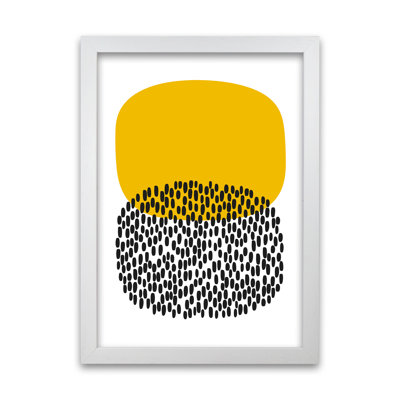 Yellow And Black Dots Original - Print