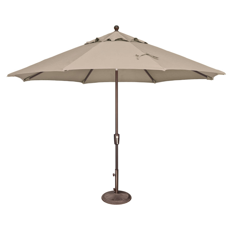 Parasol incliné à bouton-poussoir 11 'Laonceston, Beige, Bronze