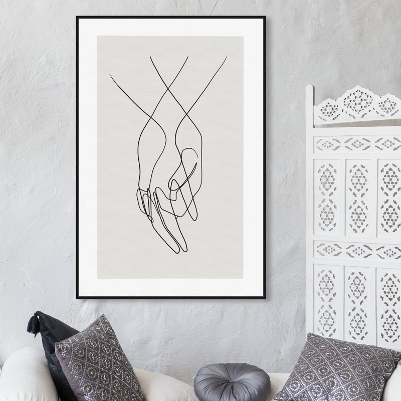 «Hands Shapes», impression sur toile, Toile encadrée, H 45 po x l 30 po, Noir