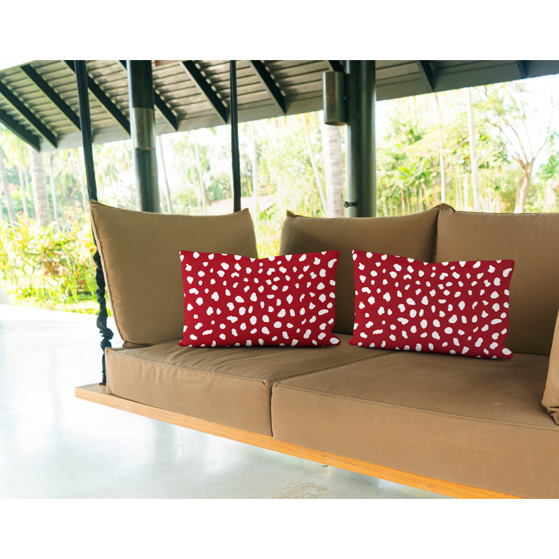 Outdoor Reversible Throw Pillow, Red