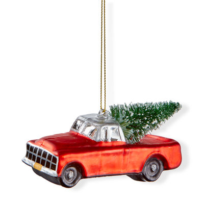Vintage Car Ornament Multicolored Grass Everyday