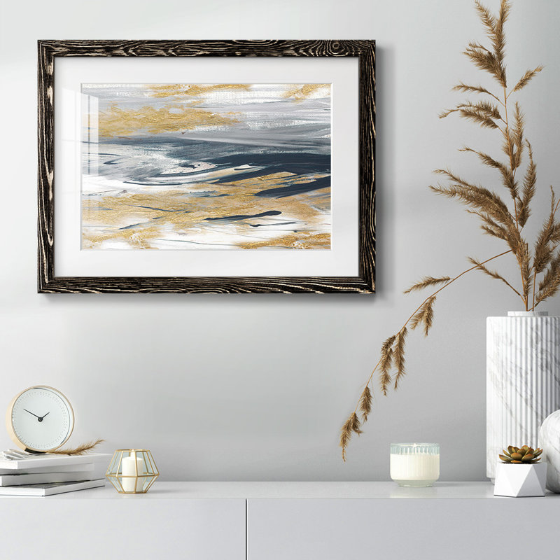 Tumultueux bleu marine, impression sur papier, Noir