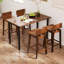 24.5" Counter Height Bar Stools With Footrest Solid Rubber Wood Legs-1019395567