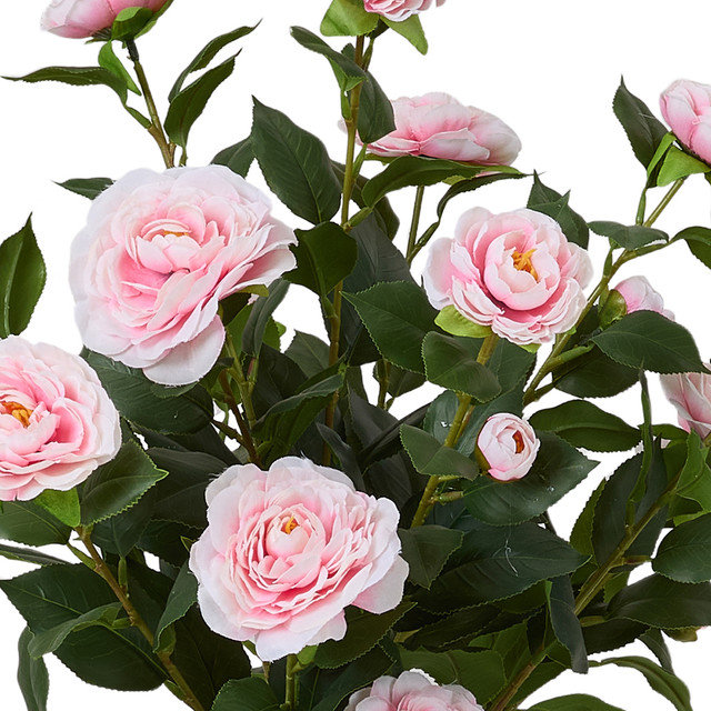 110cm Faux Camellia Tree in Pot, Pink