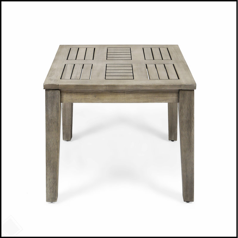 Table d'appoint en bois d'acacia Hampton avec construction durable et design élégant pour une utilisation extérieure, Gris