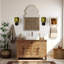 1 - Light Boho Farmhouse Wooden Armed Sconce 