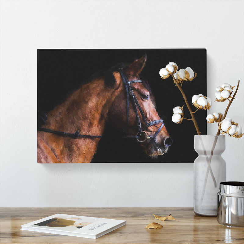Horse Portrait - Wrapped Canvas Print, 40cm H x 60cm W x 3cm D