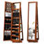 Armoire à bijoux verrouillable 360 ° 2-en-1 avec miroir pleine grandeur-2054642690