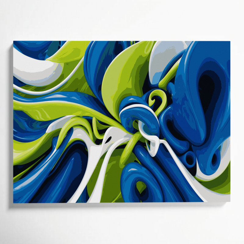 Art mural sur toile Biomorphic Abstraction 87, H 24 po x l 36 po