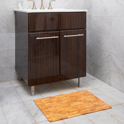  Bath Mat, Shower Mat, Bathtub Mat, Bathroom Accessory, Wood, Rayon from Bamboo, 23.5"L x 16.5"W x 0.4"H