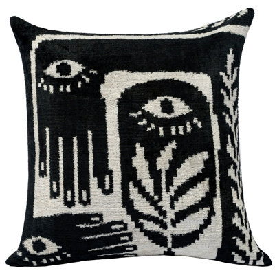 Coussin en velours abstrait