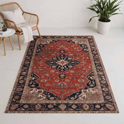 Tapis d'intérieur et d'extérieur brun Persian